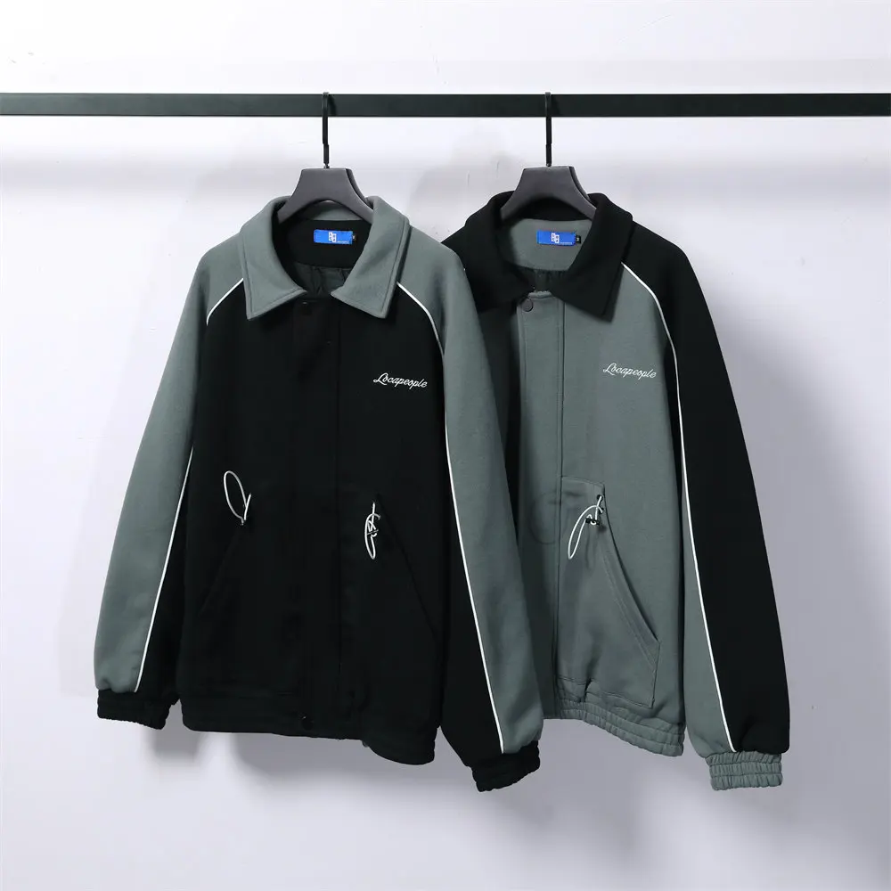 

Jackets for Men with Pockets Cotton Soft Fabric Varsity Jacket 2022 Spring Harajuku Streetwear Casual Varsity Jacket Men Coat