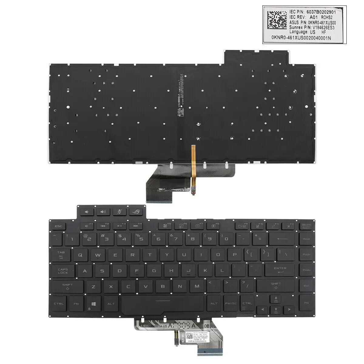 Новая клавиатура для ноутбука ASUS ROG Zephyrus M15 GU532 GU532LV GU532LW с подсветкой 0KNR0-461WTW00