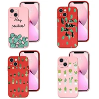 cactus plant art phone case red pink for apple iphone 12 pro 13 11 pro max mini xs x xr 7 8 6 6s plus se 2020 shockproof cover