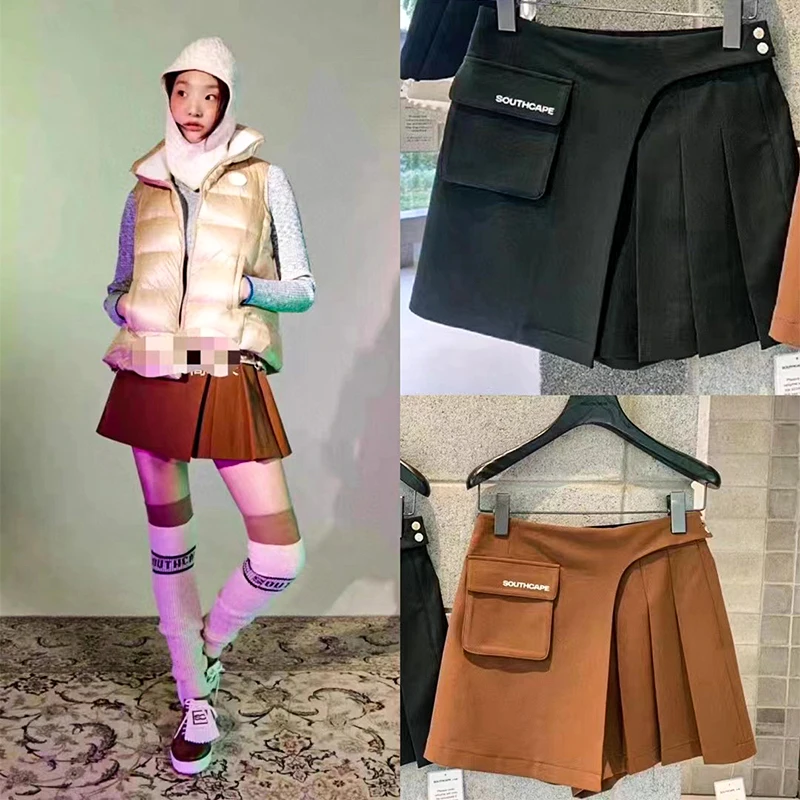 

Golf Women's Clothing Early Spring New Style Slim Casual Sports Pleated Skirts with Pockets