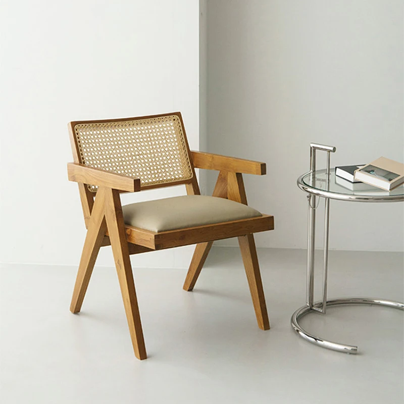 

Wooden Modern Chairs Living Room Relax Gaming Chair Adjustable Height Nordic Leather Dining Chaises Salle Manger Furniture Legs