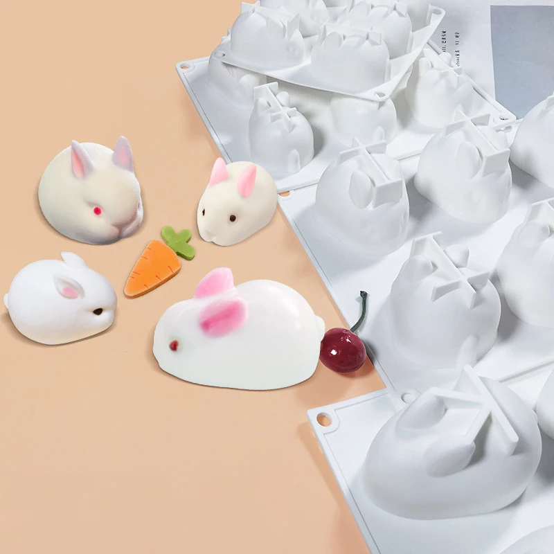 Силиконовые формы в виде пасхального кролика, формы для конфет и шоколада для приготовления мусса, мороженого, шоколада, конфет, пасхального десерта.