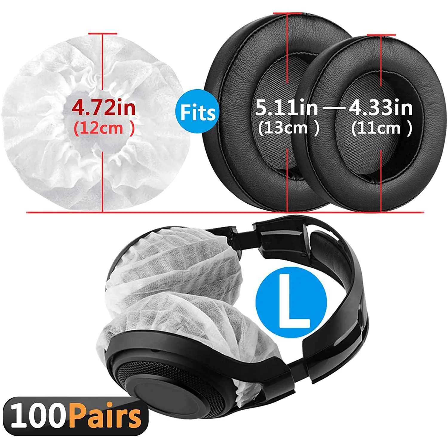 100 пар эластичных чехлов для наушников одноразовые чашки AKG K712 K702 K701 K550/4