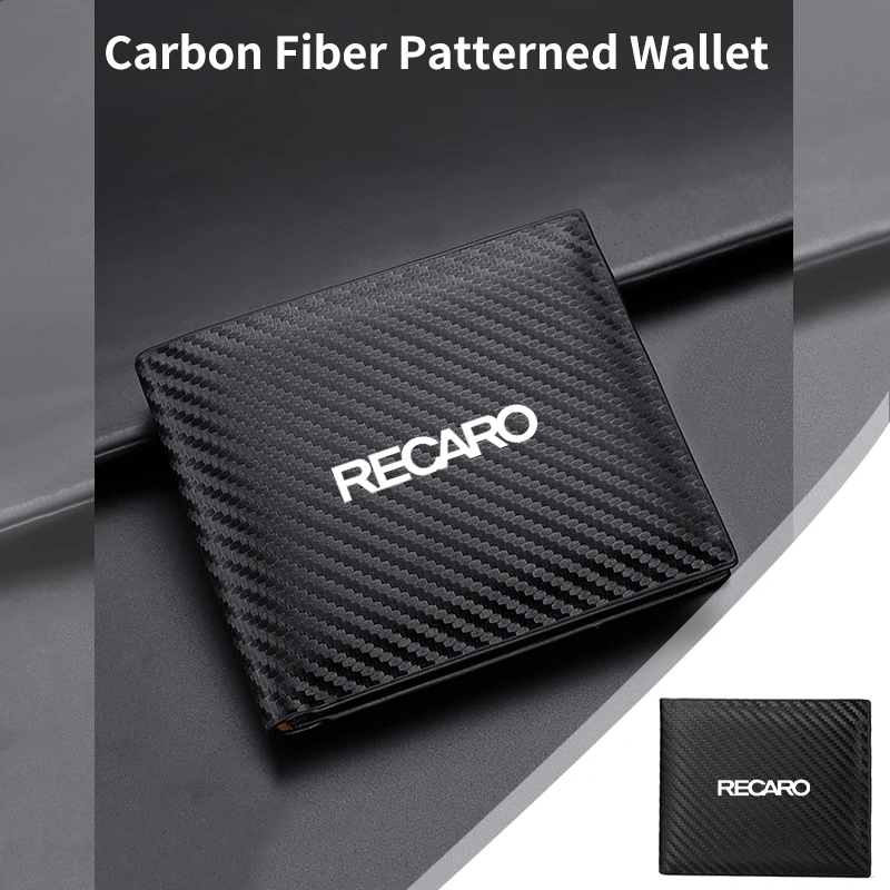 Кошелек из углеродного волокна с логотипом автомобиля кожаный мужской держатель