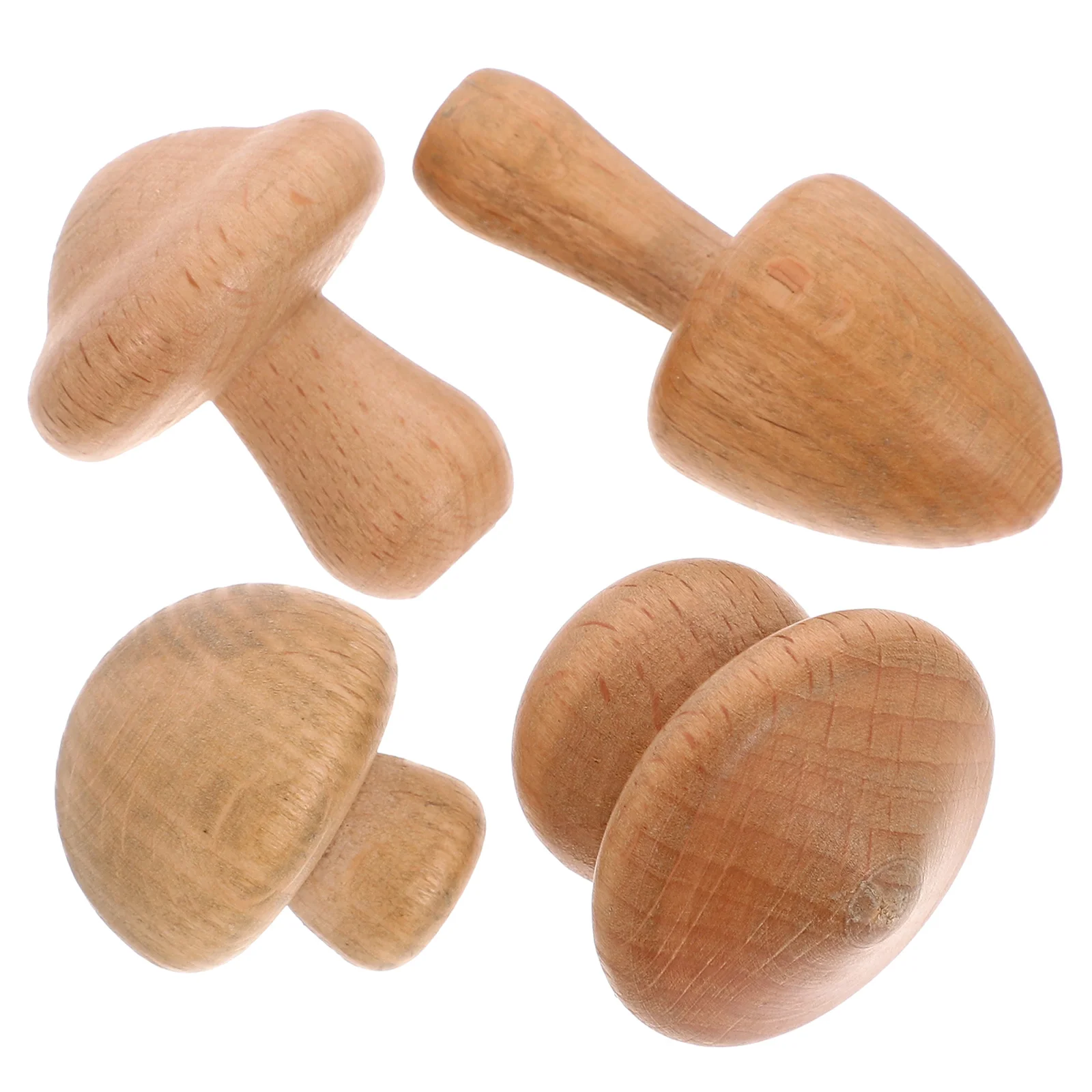 

4 Pcs Hooks Hanging Towels Nail Free Coat Hat Wall Home Decor Solid Wood Decorative Wooden