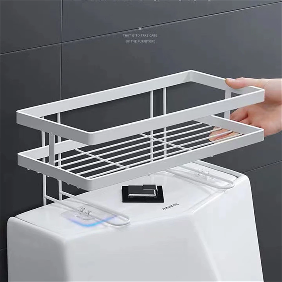 

Toilet Tank Storage Holder Rack Refrigerator Storage Rac Organizer Bathroom Shelf Shampoo Tray Stand No Drilling Household Item
