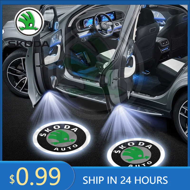 Фото Светодиодный HD-проектор для логотипа на двери автомобиля (1/2 шт.) для Skoda Octavia 2, 3, MK2, MK 2, 3, A5, A7, A8, Fabia, Karoq, Superb №2