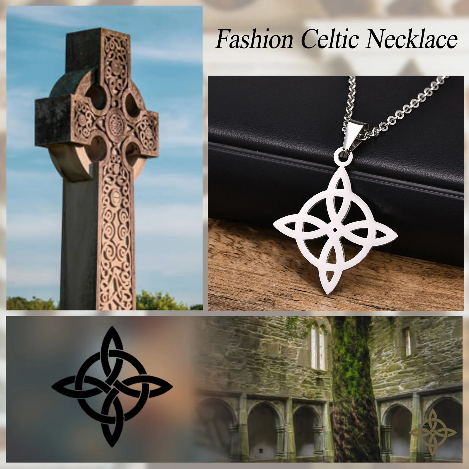 Vnox Witchcraft Witch's Кельтский Узел геометрические ожерелья для мужчин женщин