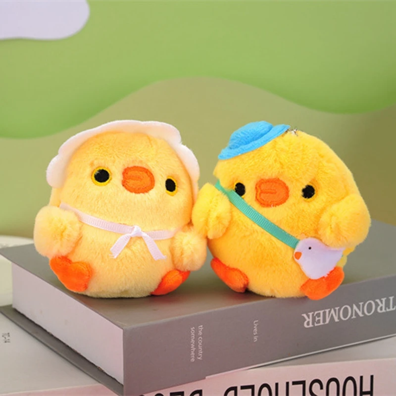

Soft Plush Toy Cute Chubby Little Yellow Chick Pendant Doll Net Red Chick Kawaii Bag Pendant Keychain Doll Toys Gifts for Kids