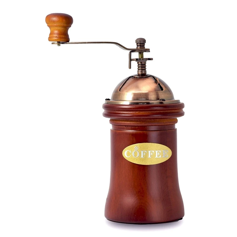 

Manual Coffee Grinder Wood Vintage Hand Crank Coffee Mill with Adjustable Gear Setting Ceramic Burr