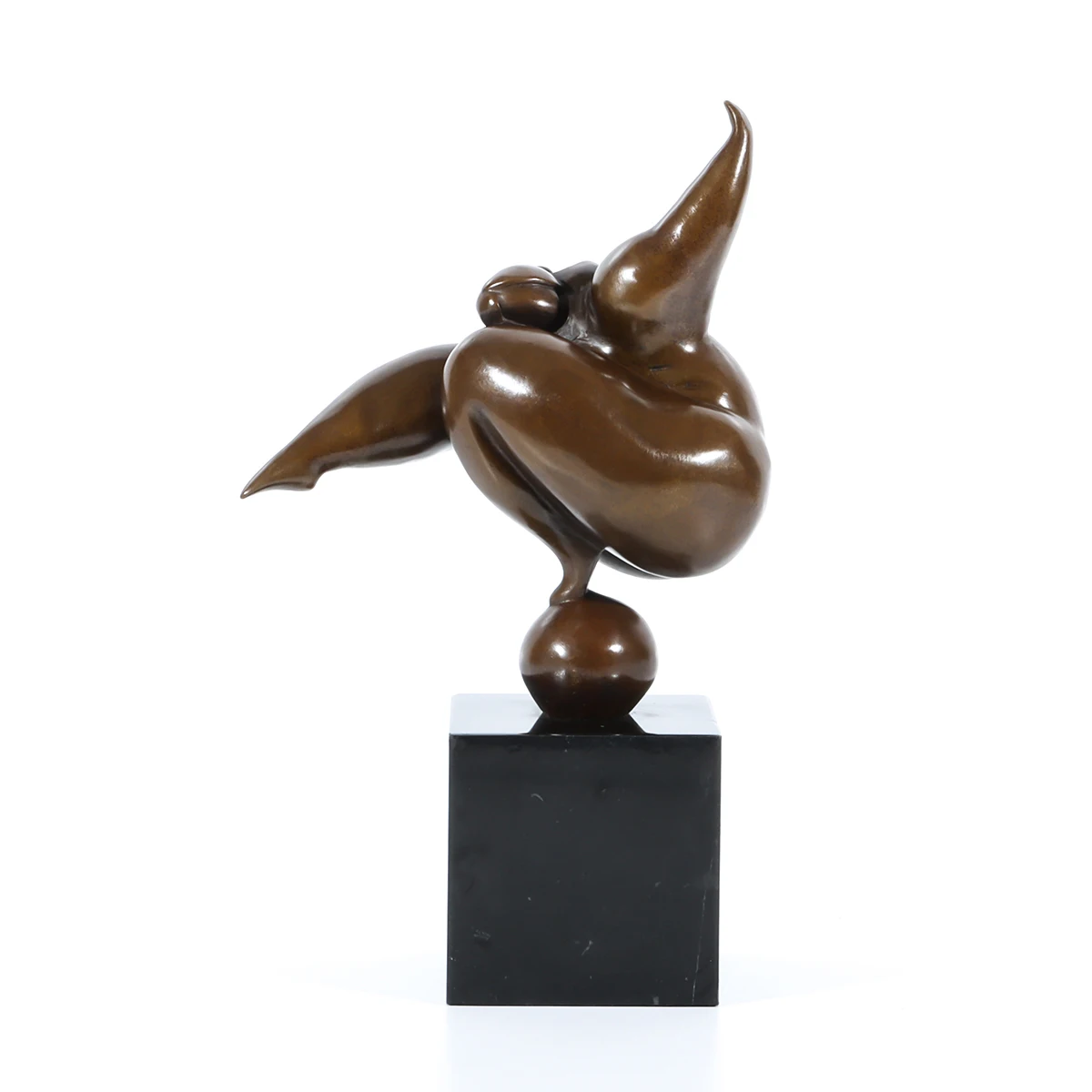 

Bronze Botero Chubby Woman Sport Statue Abstract Fat Female Sculpture Home Decor Famous Art Replica