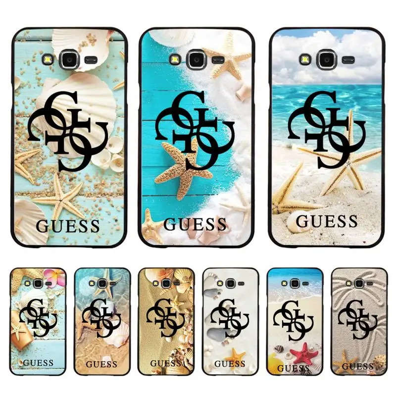 

Blue Wood Seashells Sea Star Brand Guess Phone Case For Samsung Galaxy J4plus J6 J5 J72016 J7prime J7Core J6plus Coque