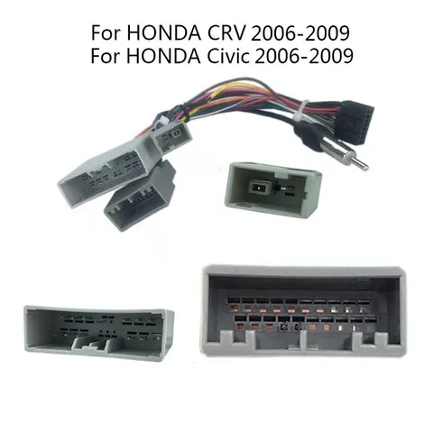 Автомобильное стерео головное устройство, розетка, Автомобильный мультимедийный проигрыватель Android, кабель, жгут проводов, адаптер для HONDA CRV Civic 2006 ~ 2009