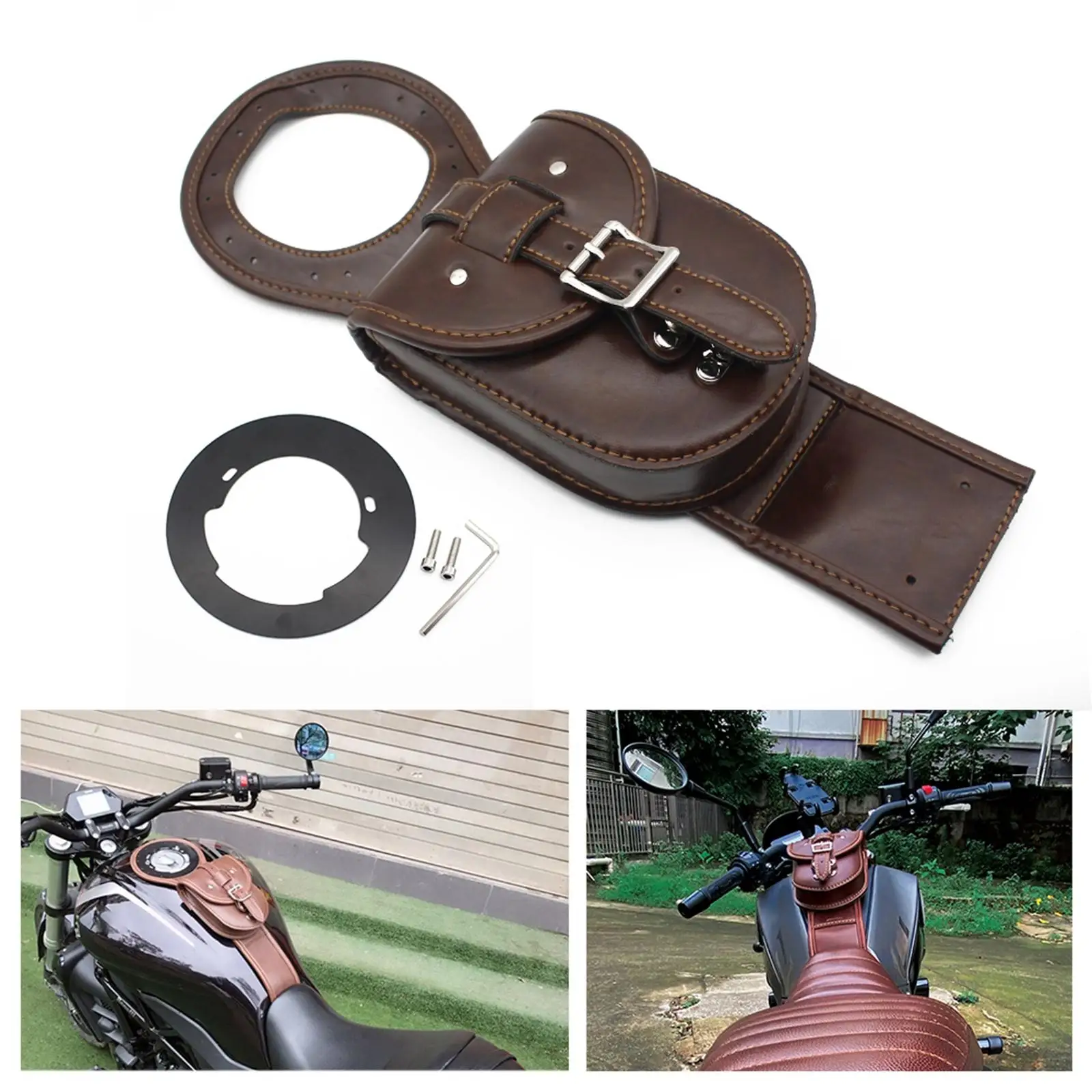 

Motorcycle Oil Fuel Tank Bags PU Leather Tool Bag Fit for Leoncino