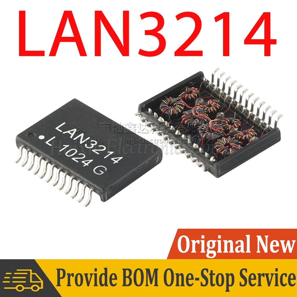 

2pcs LAN3214 SOP24 SMD Ethernet Ultra-thin Kilomega Network Filter Isolation Transformer 350uH Turns Ratio 1CT:1CT