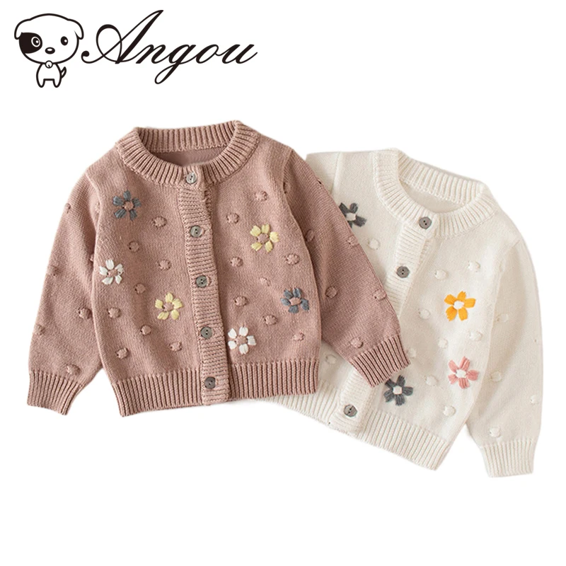 

Angou Korean Style Toddler Baby Girls Cardigan Bubble Flowers Baby Coat Princess Infant Baby Girls Coat Spring Autumn Clothes