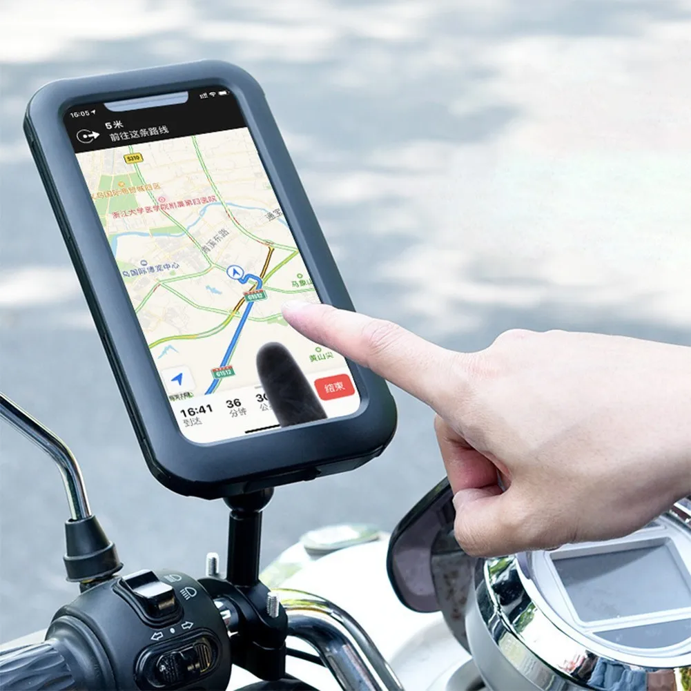 

Motorbicycle Bike Waterproof Phone Case Mount Holder 360° Rotatable Stand GPS Accessories For All Mobile Phones