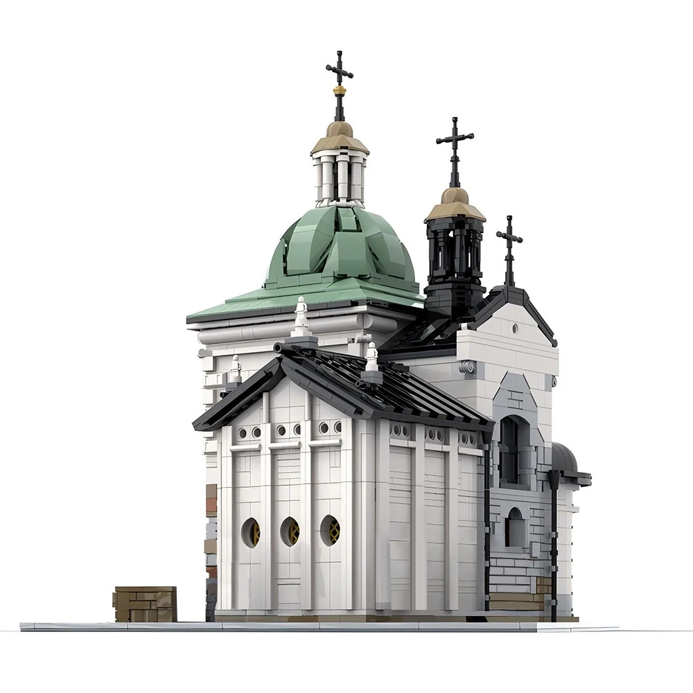 MOC хит продаж городская уличная сцена Адлберт церковь сделай сам каменная модель