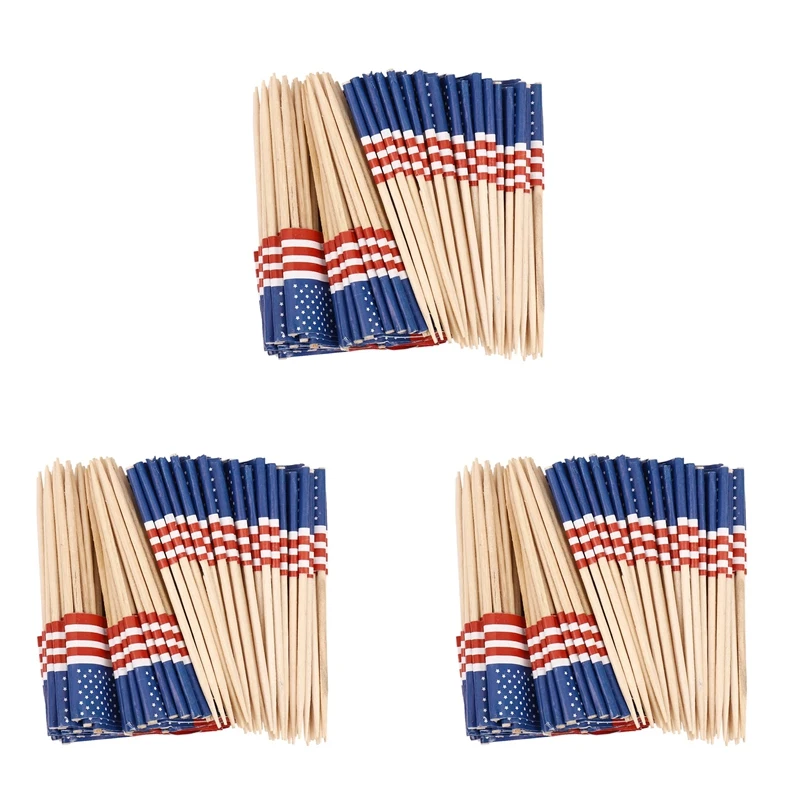 

300 г., американский флаг, зубочистки, украшение для вечерние, кексов, сэндвич, мини-медиаторы для еды