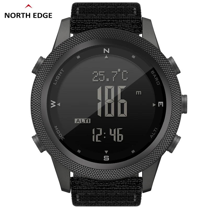 

Часы NORTH EDGE афпачи-46 мужские цифровые, спортивные уличные с высотомером, барометром и компасом для бега, плавания, спорта на открытом воздухе, WR50M