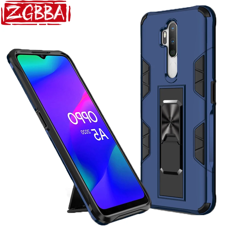 

ZGBBA Shockproof Phone Case For OPPO R17 A11X A9 A5 2020 Car Holder Armor Protective Back Cover For OPPO A52 A92 A72 A8 A31 2020