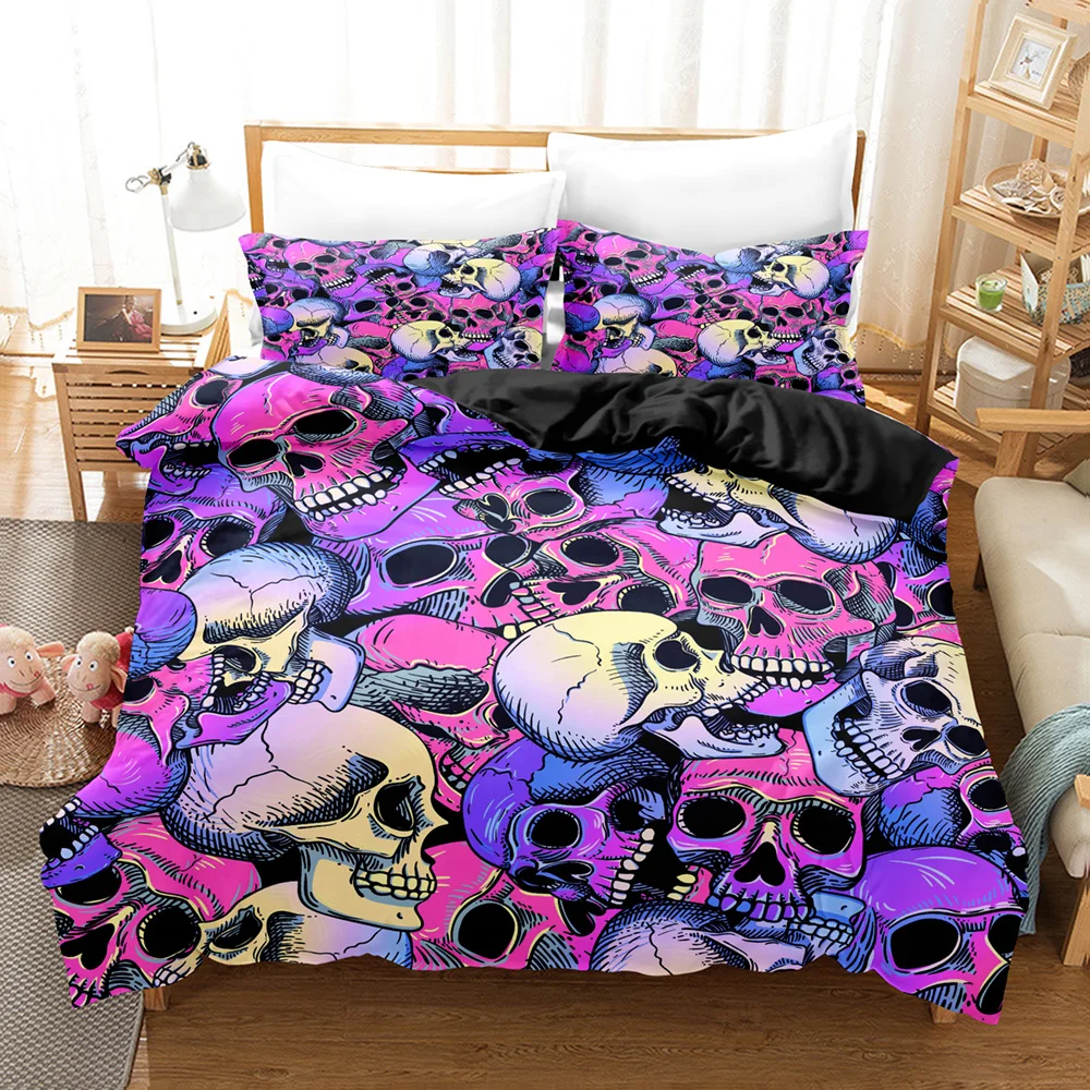 

Set Down Quilt Cover with Pillowcase Double SIngle King 3D Printed bone Bedding