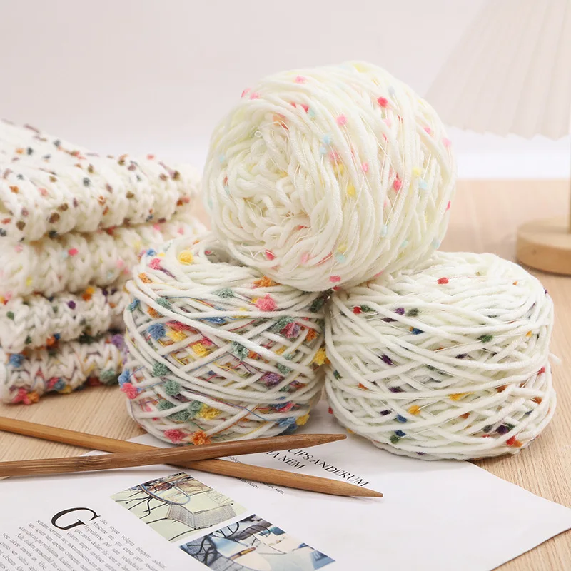 

4ply 50g/Pc Rainbow Mohair Yarn Colorful Blended Icelandic Wool Cotton Yarn For Handmade Knitting Sweater Scart Thick Line Wool