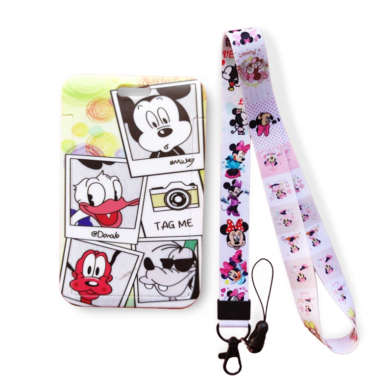 

Disney Mickey Minnie Doctor Nurse Card Case Lanyard ID Badge Holder Bus Pass Case Cover Slip Bank Credit Card Holder Strap Card