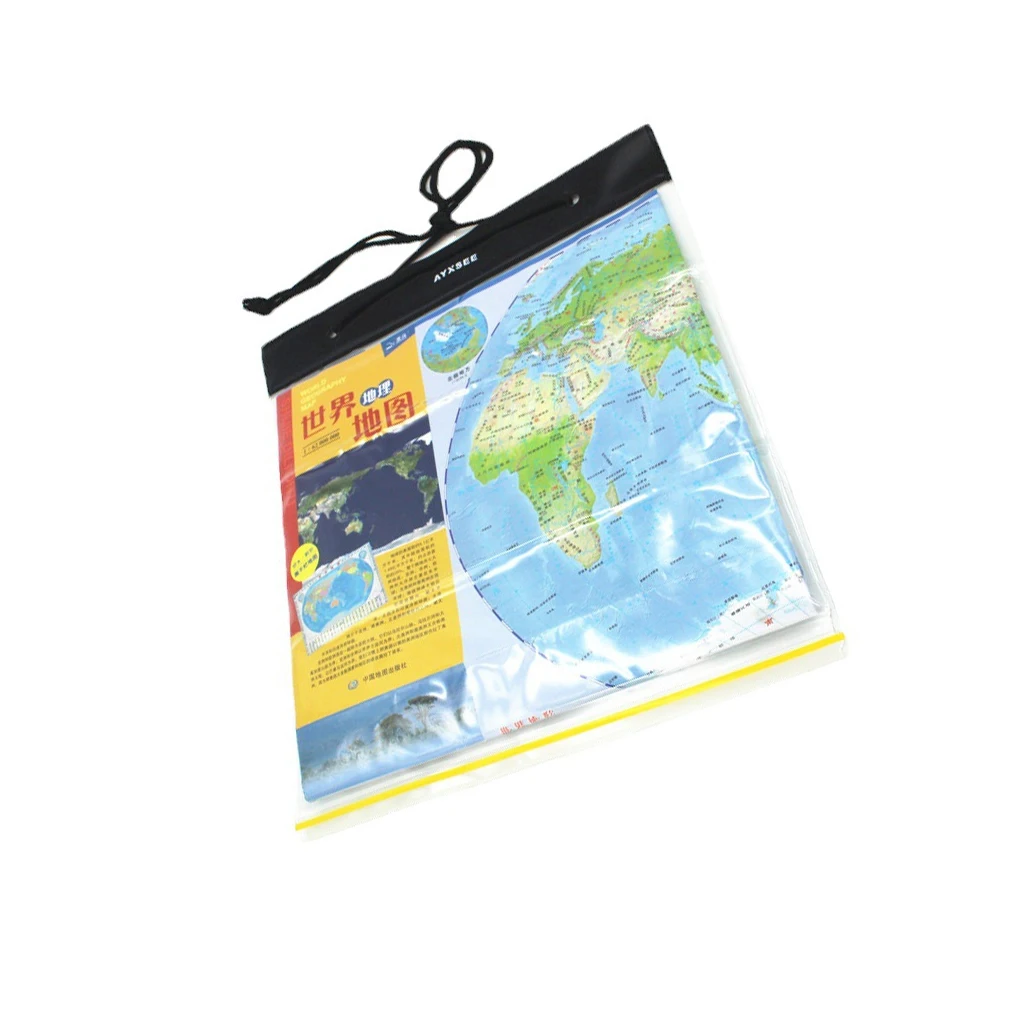 Map Case Clear Waterproof PVC Document Stationery Holder Cover Portable Outdoor Camping Pocket Bag with Zipper