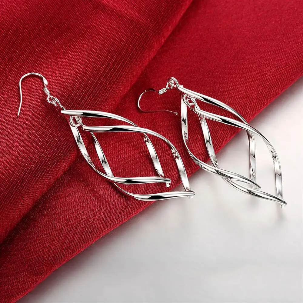 

NUMBOWAN 2022 New 925 Sterling Silver Earrings Fashion Jewelry Elegant Woman Earrings Hanging Drop Long Wedding Christmas Gifts
