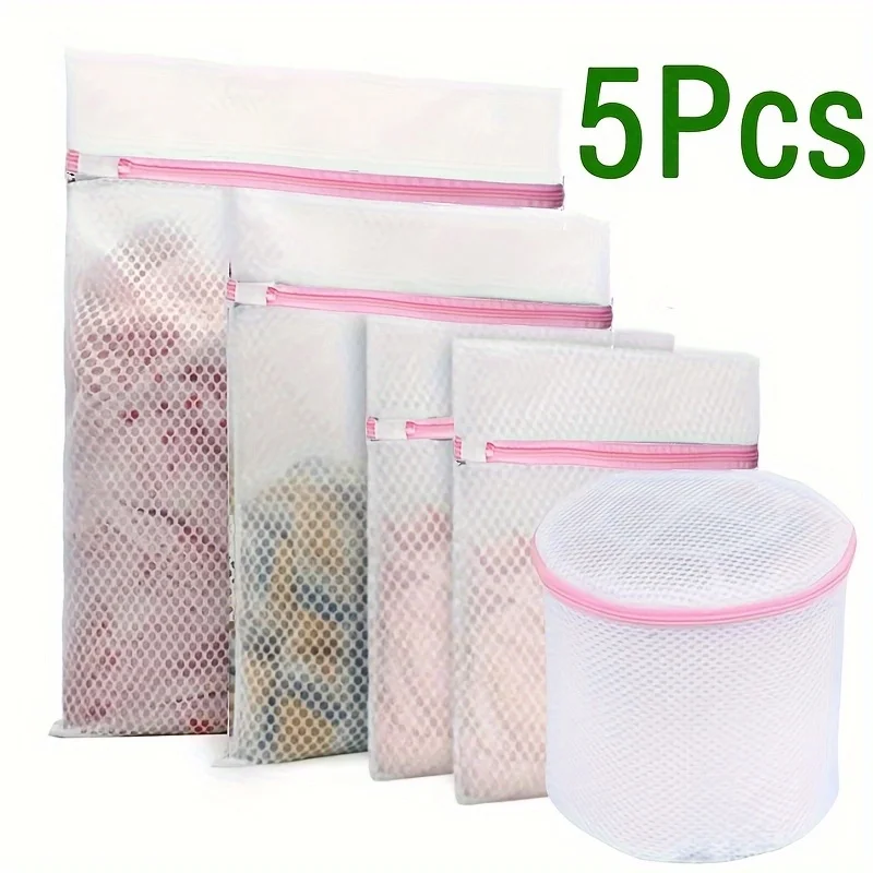 

Набор Из 5 Премиальных Сетчатых Мешков Для Стирки С Застежкой-молнией - Прочные Полиэстеровые Защитные Мешки Для Деликатного ...