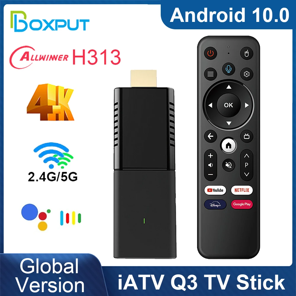 

Smart Black TV Stick HDR Android TV 10 Allwinner H313 4K ATV HDR Portable TV Prefix 2.4G/5G WIFI BT5.0 OTG VS X96S TX3 iATV Q3