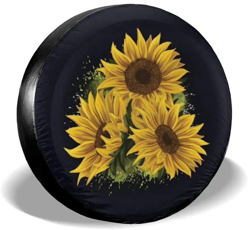 

Sunflower Spare Tire Cover Waterproof Dust-Proof UV Sun Wheel Tire Cover Fit for Jeep,Trailer, RV, SUV and Many Vehicle 16 Inch