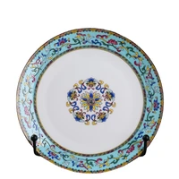 ceramic household flat plate 7inch dish plate bone china tableware chinese shallow dish dish snack plate creative european style