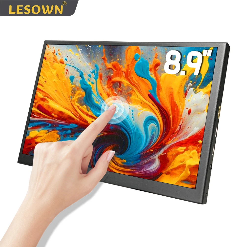 Портативный монитор LESOWN 2K 8 9-дюймовый USB-C HDMI 1920x1200 IPS ЖК-дисплей с сенсорным