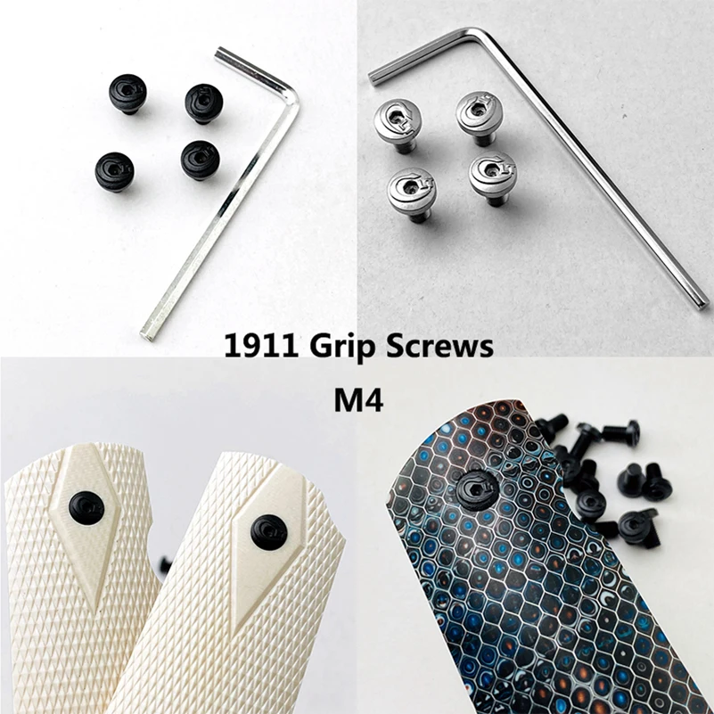 

50 Sets 1911 Models Grips M4 Screws CNC Machined from 416 Stainless Steel With T8 Torx Keys DIY Making Repair Accessories Nails