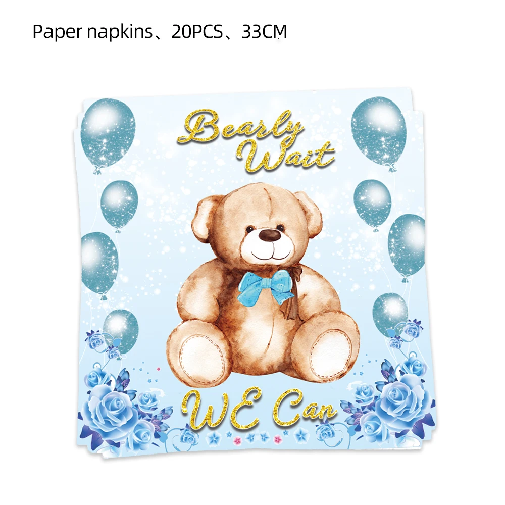 Милый Мишка Тедди украшение вечерние набор одноразовой посуды искусственная