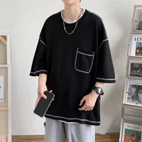 mens t shirt half sleeve solid color loose summer fashion popular handsome streetwear tidal current the new listing best