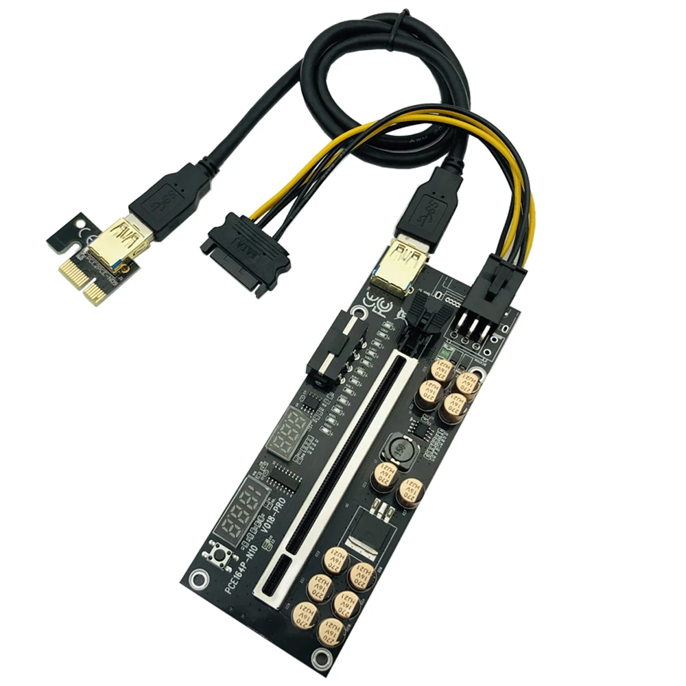 Черный VER018 PRO PCI-E X16 Riser Card USB3.0 Кабель 018 PLUS PCI Express 1X–16X Удлинитель PCIe Адаптер для графического процессора BTC Miner Mining (art.: 3920d3058d021) - 3920d3058d021