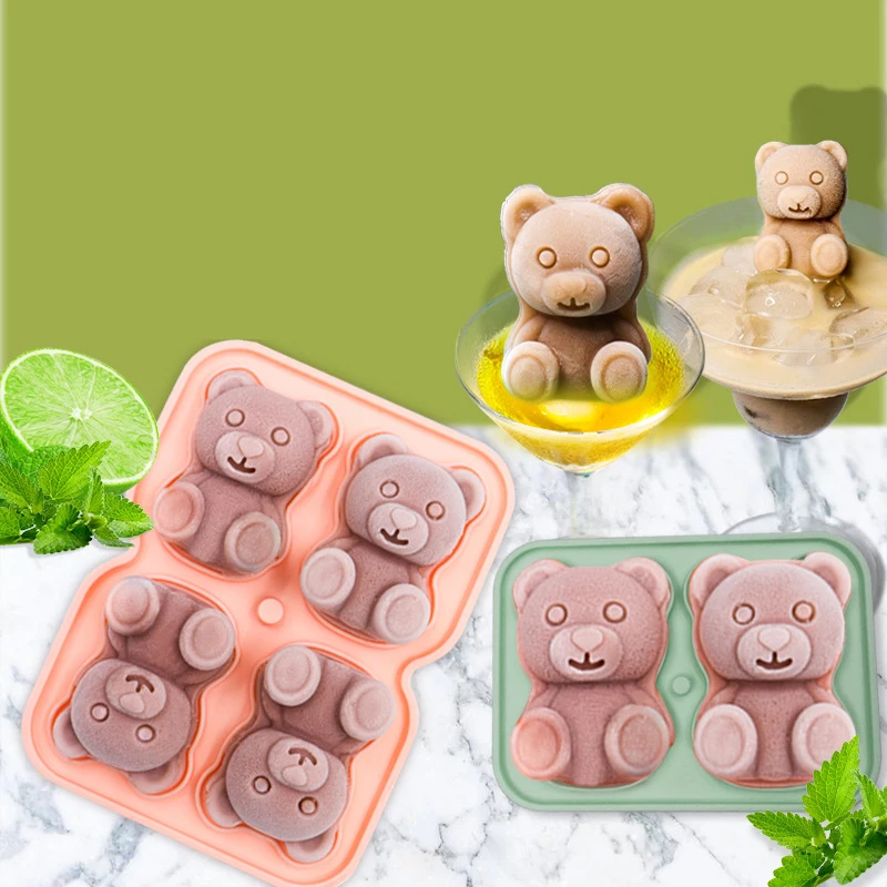 

Bear Ice Cube Silicone Ice Tray Fondant Cake Decoration For Coffee Milk Tea Whiskey Ice Mold DIY Tool Kitchen Bar accessorie