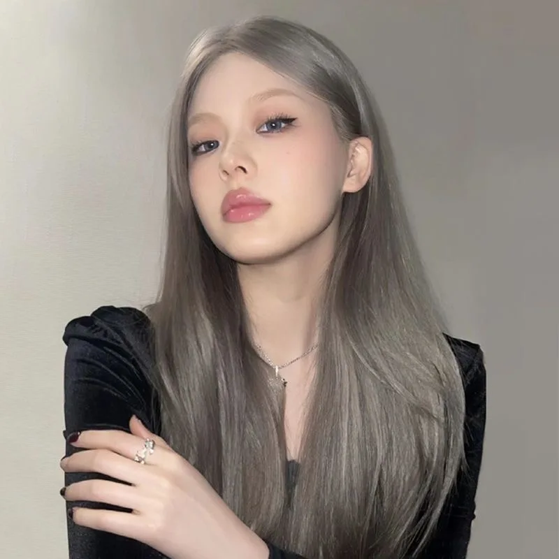 XPEL Прямой синтетический парик бабушки длинный средний размер для ежедневного