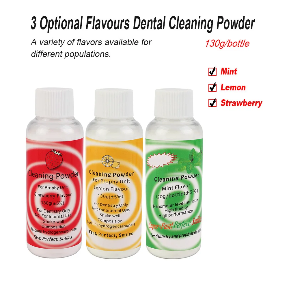 2Pcs Dental Cleaning Teeth Polishing Powder Air Jet Flow Plaque Stain Removal Dentistry Clinic Oral Whitening Essence 3 Flavors