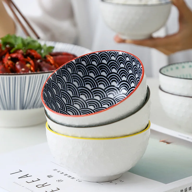 

Japanese Ceramic Bowls 12oz,for Ceramic Ramen Bowls for Noodle,Porcelain Bowls Pasta,Salad,Cereal,Soup&Microwave&Dishwasher Safe