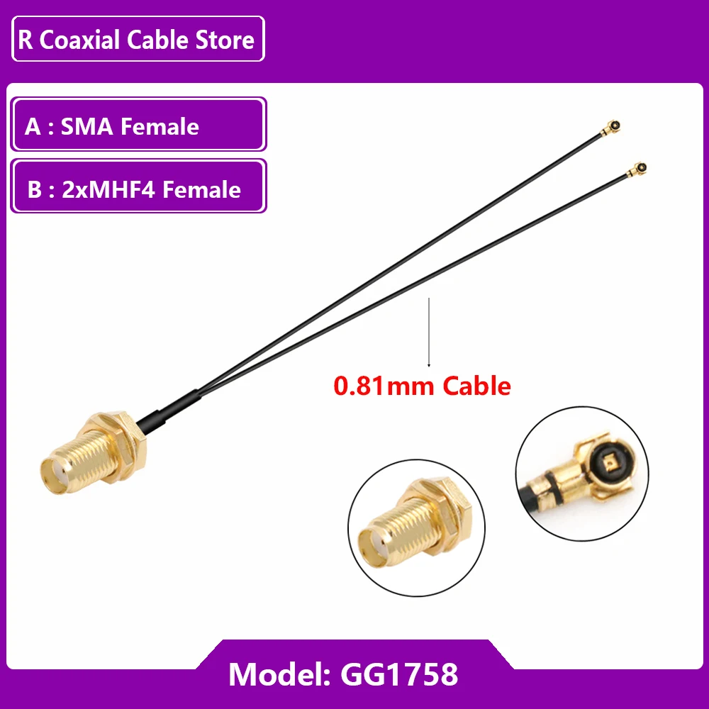 

Разветвитель антенны WiFi R RG1.13/0.81MM SMA на 2 u.FL MHF