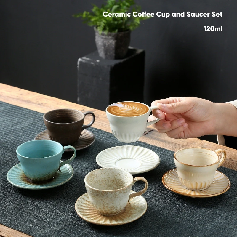 

1 набор, керамическая чашка для кофе и блюдца в стиле ретро