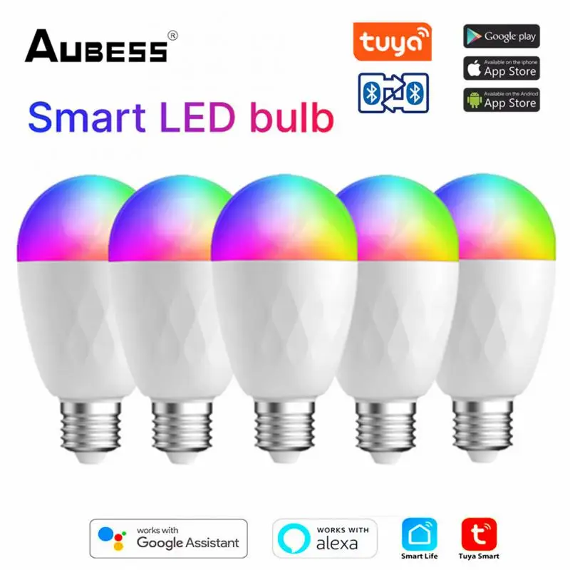 

Aubess RGB+CW Smart Light Wifi Led Bulb E27 13W Dimmable Lamp Smart Life Tuya Control Works With Alexa Google Assistant Lampara