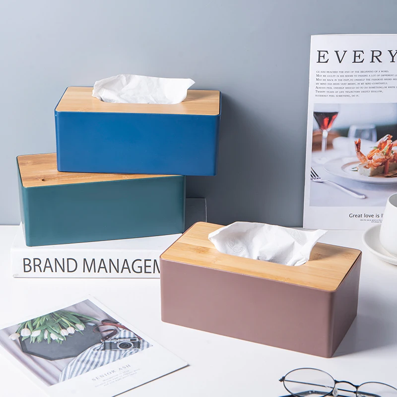 

Wooden Tissue Box Environmental Protection Home Tissue Container Towel Napkin Tissue Holder Case for Office Home Decoration