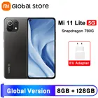 Смартфон Mi 11 Lite, экран Глобальная версия дюйма, Восьмиядерный процессор Snapdragon 5G G, ОЗУ 8 Гб, ПЗУ 780 ГБ, FHD + AMOLED экран 128 дюйма, камера 64 мп, 6,55 мА  ч, NFC Glo, 4250