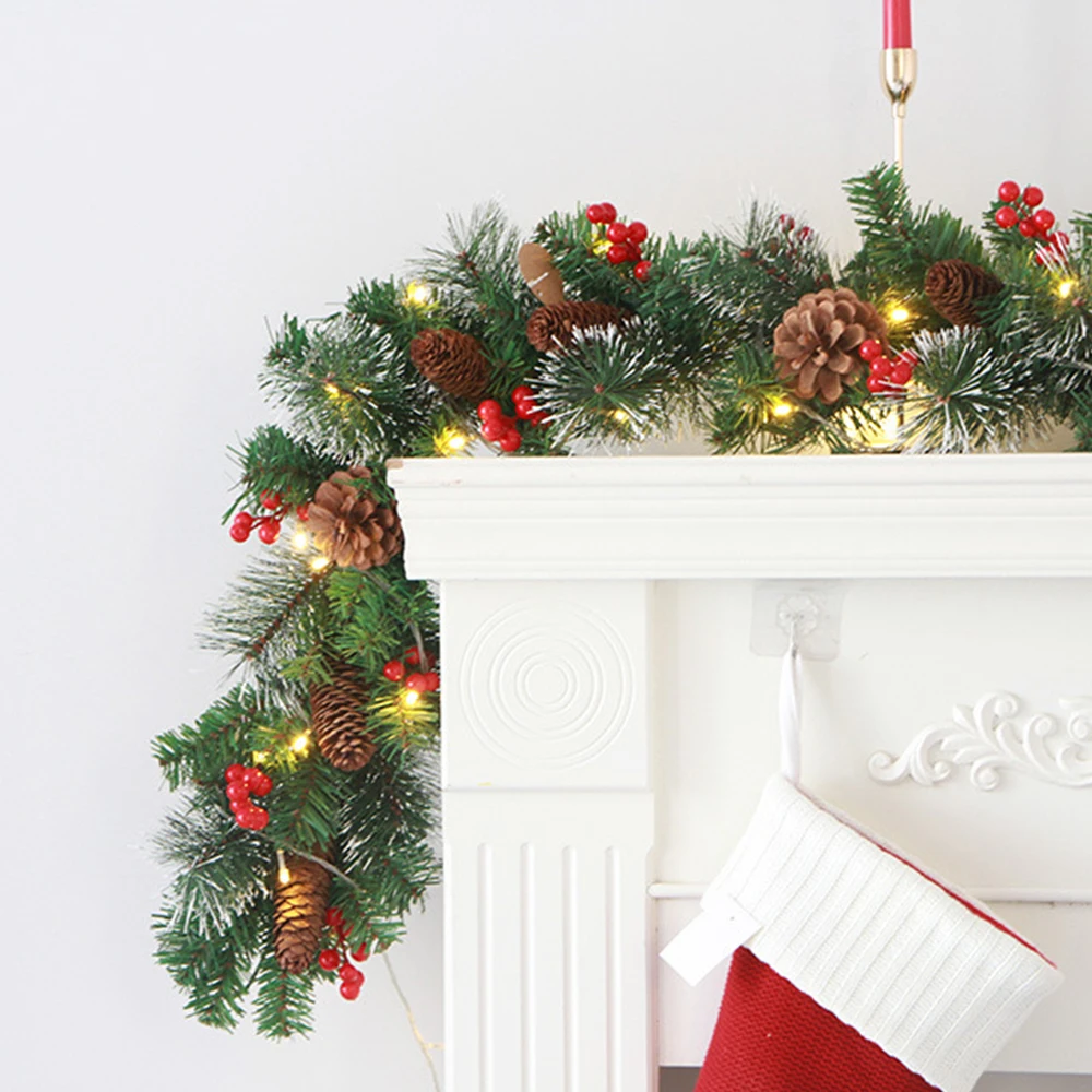 1 8 м рождественские украшения гирлянда красные ягоды искусственные венки для