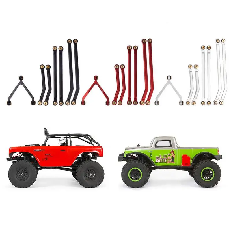 

1/24 Remote Control Crawler Car Aluminum High Clearance Chassis Links Set For SCX24 AXI00005 AXI90081 7PCS White Red Black